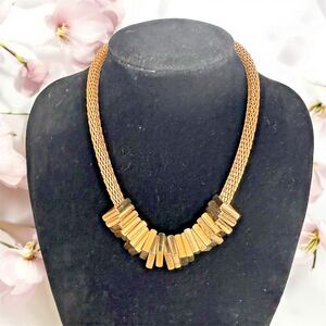 Bansri Rose Gold Snake Chain Bib Necklace – See Pics for Condition